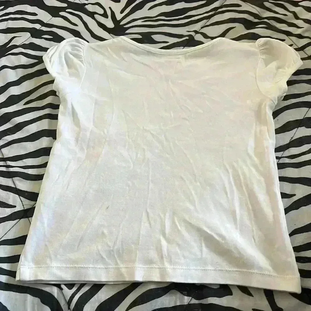 White Colorful Flower Tee
